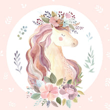 Lade das Bild in den Galerie-Viewer, Spannrahmenbild Einhorn im Vintage Look Quadrat