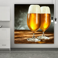Lade das Bild in den Galerie-Viewer, Leinwandbild Eiskaltes Bier Quadrat