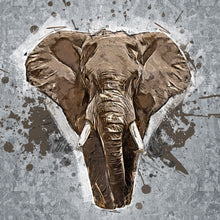 Lade das Bild in den Galerie-Viewer, Poster Elefant Abstrakt Quadrat