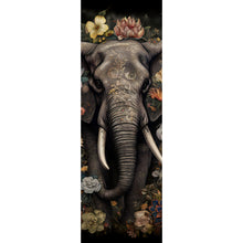 Lade das Bild in den Galerie-Viewer, Leinwandbild Elefant Boho mit Blumen Panorama Hoch