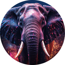 Lade das Bild in den Galerie-Viewer, Aluminiumbild gebürstet Elefant Digital Art Kreis