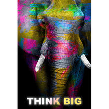 Lade das Bild in den Galerie-Viewer, Aluminiumbild Elefant Think Big Hochformat