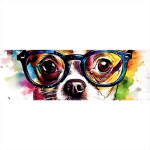 Lade das Bild in den Galerie-Viewer, Aluminiumbild gebürstet Eleganter Chihuahua Pop Art Panorama