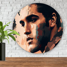 Lade das Bild in den Galerie-Viewer, Aluminiumbild gebürstet Elvis Presley Abstrakt Kreis