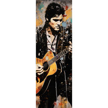 Lade das Bild in den Galerie-Viewer, Aluminiumbild Elvis Presley mit Gitarre Abstrakt Panorama Hoch