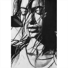 Lade das Bild in den Galerie-Viewer, Acrylglasbild Erotische Frau Zeichenstil Vintage Hochformat