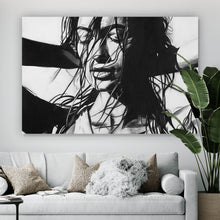 Lade das Bild in den Galerie-Viewer, Acrylglasbild Erotische Frau Zeichenstil Vintage Querformat