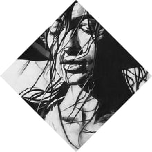 Lade das Bild in den Galerie-Viewer, Acrylglasbild Erotische Frau Zeichenstil Vintage Raute