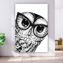 Lade das Bild in den Galerie-Viewer, Acrylglasbild Eule im Zeichenstil Hochformat