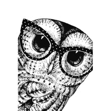 Lade das Bild in den Galerie-Viewer, Leinwandbild Eule im Zeichenstil Hochformat