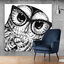 Lade das Bild in den Galerie-Viewer, Acrylglasbild Eule im Zeichenstil Quadrat