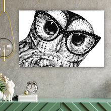 Lade das Bild in den Galerie-Viewer, Acrylglasbild Eule im Zeichenstil Querformat