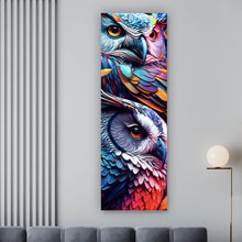 Lade das Bild in den Galerie-Viewer, Poster Eulenpaar bunt Digital Art Panorama Hoch