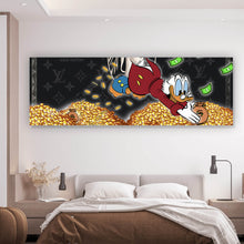 Lade das Bild in den Galerie-Viewer, Aluminiumbild gebürstet Express Card Dagobert Pop Art Panorama