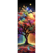 Lade das Bild in den Galerie-Viewer, Leinwandbild Fantasie Baum in knalligen Farben Panorama Hoch