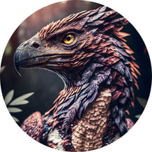 Lade das Bild in den Galerie-Viewer, Aluminiumbild Fantasie Raubvogel Portrait Kreis