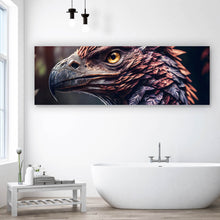 Lade das Bild in den Galerie-Viewer, Aluminiumbild gebürstet Fantasie Raubvogel Portrait Panorama