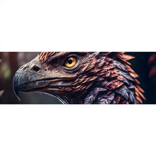 Lade das Bild in den Galerie-Viewer, Aluminiumbild gebürstet Fantasie Raubvogel Portrait Panorama
