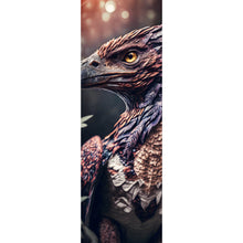 Lade das Bild in den Galerie-Viewer, Aluminiumbild gebürstet Fantasie Raubvogel Portrait Panorama Hoch