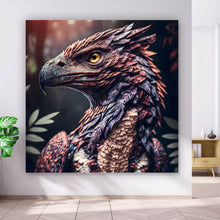 Lade das Bild in den Galerie-Viewer, Spannrahmenbild Fantasie Raubvogel Portrait Quadrat