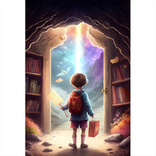Lade das Bild in den Galerie-Viewer, Spannrahmenbild Fantasiereise Junge Digital Art Hochformat