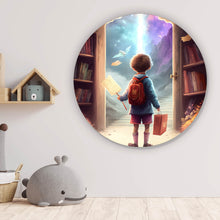 Lade das Bild in den Galerie-Viewer, Aluminiumbild gebürstet Fantasiereise Junge Digital Art Kreis