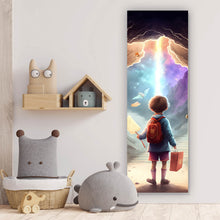 Lade das Bild in den Galerie-Viewer, Aluminiumbild Fantasiereise Junge Digital Art Panorama Hoch