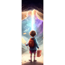 Lade das Bild in den Galerie-Viewer, Leinwandbild Fantasiereise Junge Digital Art Panorama Hoch