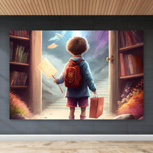 Lade das Bild in den Galerie-Viewer, Leinwandbild Fantasiereise Junge Digital Art Querformat