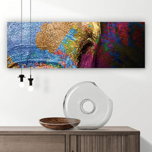 Lade das Bild in den Galerie-Viewer, Leinwandbild Farbenfroher Elefantenkopf Panorama
