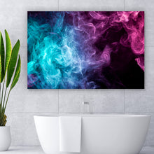 Lade das Bild in den Galerie-Viewer, Poster Farbiger Rauch auf Schwarz Querformat