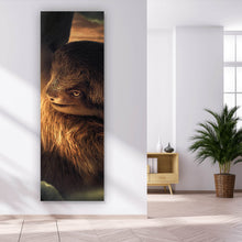 Lade das Bild in den Galerie-Viewer, Aluminiumbild Faultier bei Sonnenaufgang Panorama Hoch