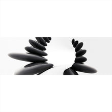 Lade das Bild in den Galerie-Viewer, Aluminiumbild gebürstet Feng Shui Zen Schwarz Weiß Panorama