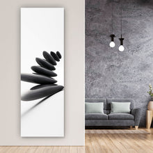 Lade das Bild in den Galerie-Viewer, Leinwandbild Feng Shui Zen Schwarz Weiß Panorama Hoch