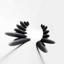 Lade das Bild in den Galerie-Viewer, Aluminiumbild gebürstet Feng Shui Zen Schwarz Weiß Quadrat