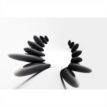 Lade das Bild in den Galerie-Viewer, Aluminiumbild Feng Shui Zen Schwarz Weiß Querformat