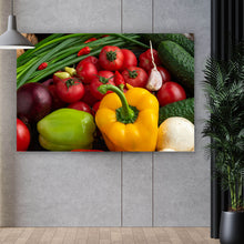 Lade das Bild in den Galerie-Viewer, Leinwandbild Frisches Gemüse Querformat