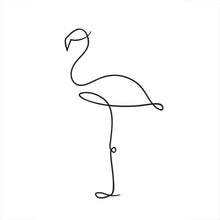 Lade das Bild in den Galerie-Viewer, Aluminiumbild Flamingo Line Art Hochformat