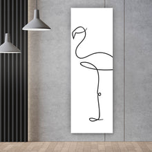 Lade das Bild in den Galerie-Viewer, Leinwandbild Flamingo Line Art Panorama Hoch