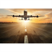 Lade das Bild in den Galerie-Viewer, Aluminiumbild Flugzeug hebt ab Querformat