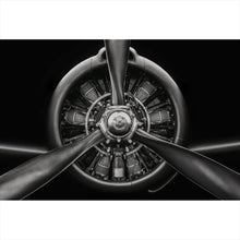 Lade das Bild in den Galerie-Viewer, Acrylglasbild Flugzeugpropeller Schwarz Weiß Querformat