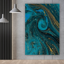 Lade das Bild in den Galerie-Viewer, Poster Fluid Art Smaragd No.1 Hochformat