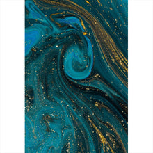 Lade das Bild in den Galerie-Viewer, Poster Fluid Art Smaragd No.1 Hochformat