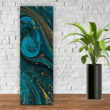 Lade das Bild in den Galerie-Viewer, Spannrahmenbild Fluid Art Smaragd No.1 Panorama Hoch