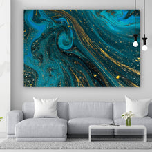 Lade das Bild in den Galerie-Viewer, Poster Fluid Art Smaragd No.1 Querformat