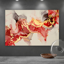 Lade das Bild in den Galerie-Viewer, Poster Fluid Art Bloody Red Querformat