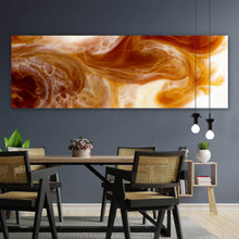 Lade das Bild in den Galerie-Viewer, Aluminiumbild gebürstet Fluid Art Coffee with Milk Panorama