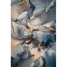 Lade das Bild in den Galerie-Viewer, Leinwandbild Fluid Art Dark Blue Hochformat