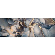 Lade das Bild in den Galerie-Viewer, Leinwandbild Fluid Art Dark Blue Panorama