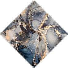 Lade das Bild in den Galerie-Viewer, Leinwandbild Fluid Art Dark Blue Raute